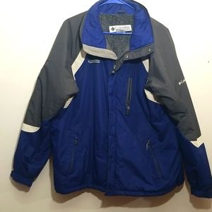 Columbia mens jacket size large blue with gray